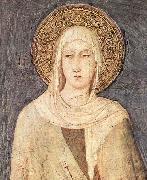 Simone Martini detail depicting Saint Clare of Assisi from a fresco  in the Lower basilica of San Francesco France oil painting artist
